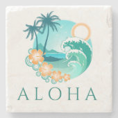 Aloha Tropical Stenen Onderzetter (Voorkant)
