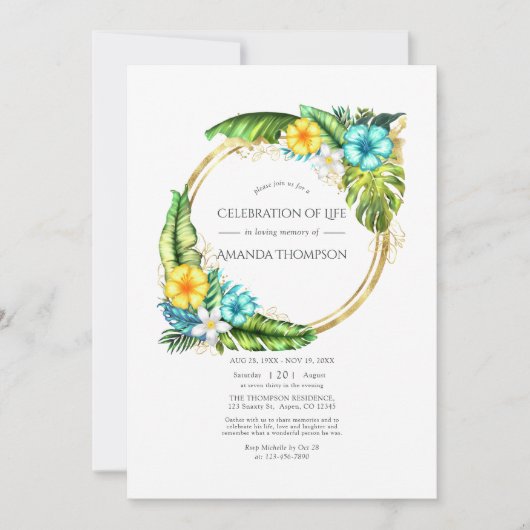 Aloha Tropical Summer Celebration of Life Photo Kaart (Voorkant)