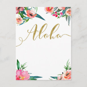Aloha Tropical Summer Floral Modern Save the Date Aankondigingskaart