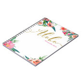 Aloha Tropical Summer Floral Moderne Waterverf Notitieboek (Linkerzijde)