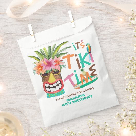 Aloha Tropical Tiki Birthday Bedankt Bedankzakje (Geknipt)