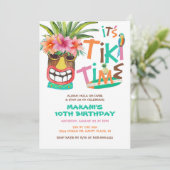 Aloha Tropical Tiki Luau Birthday Kaart (Staand voorkant)