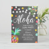Aloha Tropical Verjaardagsfeest nodigen Hawaii Lua Kaart (Staand voorkant)