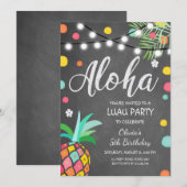 Aloha Tropical Verjaardagsfeest nodigen Hawaii Lua Kaart (Voorkant / Achterkant)