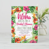 Aloha Tropical Waterverf Shower-uitnodiging Kaart (Staand voorkant)