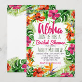 Aloha Tropical Waterverf Shower-uitnodiging Kaart (Voorkant / Achterkant)