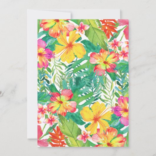 Aloha Tropical Waterverf Shower-uitnodiging Kaart (Achterkant)