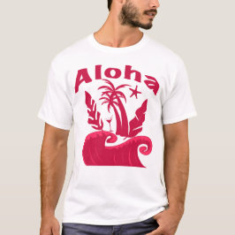 Aloha Tropical Wave Beach Illustration T-shirt