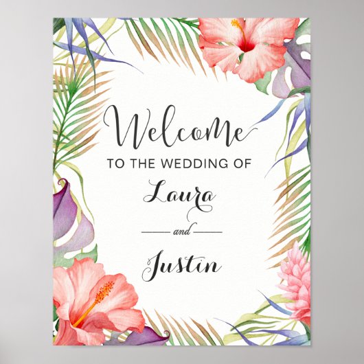 Aloha Tropical Wedding Welcome Poster (Voorkant)