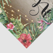 Aloha Tropical Wood Floral Leaves & Lights Wedding Tissuepapier (Detail)