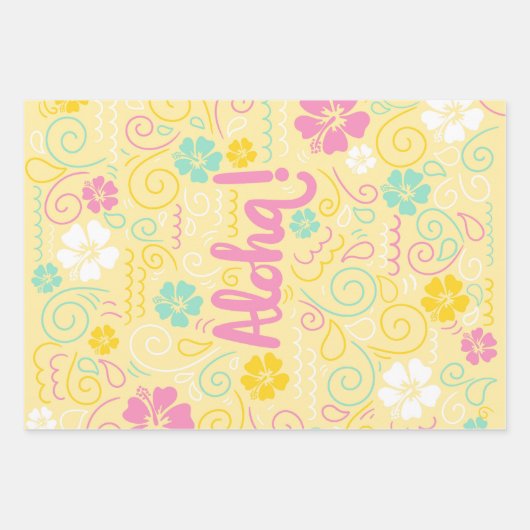 Aloha Tropical Wrapping Paper - Summer Party Vibes (Voorkant 3)