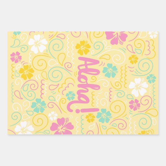 Aloha Tropical Wrapping Paper - Summer Party Vibes (Voorkant 2)