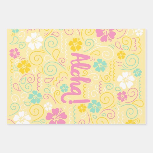 Aloha Tropical Wrapping Paper - Summer Party Vibes (Voorkant)