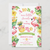 Aloha Tropisch 1e meisje Verjaardag luau Kaart (Voorkant)