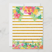 Aloha Tropisch Afstuderen Luau Glitter Invitation Kaart (Achterkant)