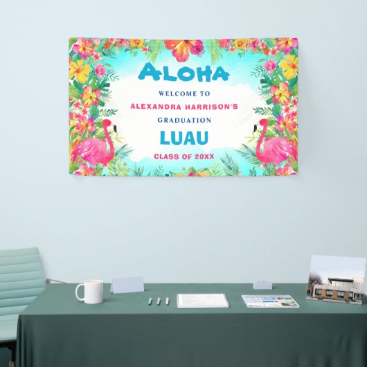Aloha Tropisch Afstuderen Luau Party Welcome Banne Spandoek (Beurs)