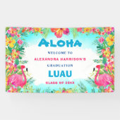 Aloha Tropisch Afstuderen Luau Party Welcome Banne Spandoek (Horizontaal)