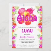 Aloha Tropisch Afstuderen Luau Uitnodiging (Voorkant)