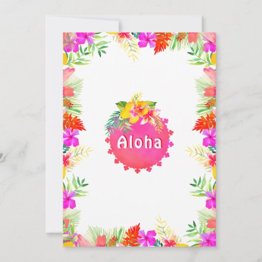 Aloha Tropisch Afstuderen Luau Uitnodiging (Achterkant)