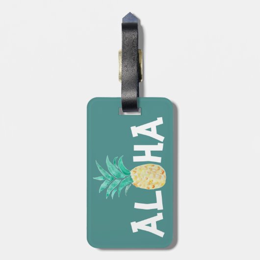 Aloha tropisch ananas Bagagelabel (Achterkant verticaal)