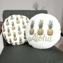 Aloha Tropisch Ananas Patroon Rond Kussen
