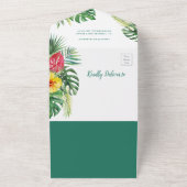 Aloha Tropisch Baby shower en luierspoeling All In One Uitnodiging (Buitenkant)