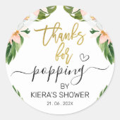 Aloha tropisch baby shower ronde sticker (Voorkant)