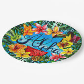 Aloha - Tropisch bloemenvoedsel en zomerontwerp Papieren Bordje (Gekanteld)