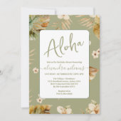 Aloha tropisch bloemig baby shower kaart (Voorkant)