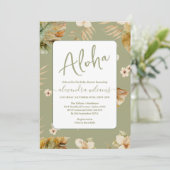Aloha tropisch bloemig baby shower kaart (Staand voorkant)