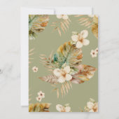 Aloha tropisch bloemig baby shower kaart (Achterkant)