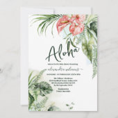 Aloha tropisch bloemig baby shower kaart (Voorkant)