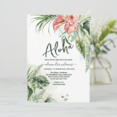 Aloha tropisch bloemig baby shower kaart (Staand voorkant)