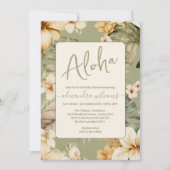Aloha tropisch bloemig baby shower kaart (Voorkant)