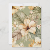 Aloha tropisch bloemig baby shower kaart (Achterkant)