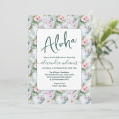 Aloha tropisch bloemig baby shower kaart (Staand voorkant)