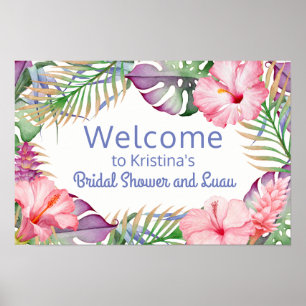 Aloha Tropisch Bloemstuk Luau Welkomstbord Poster