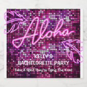 Aloha Tropisch Disco Meisjesuitstap Neon Likeurfles Etiket (Enkel label)