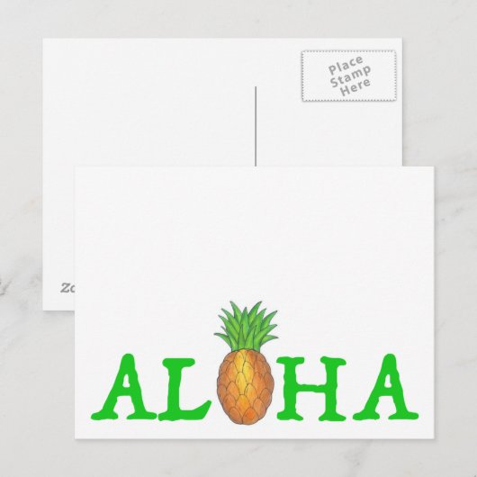 ALOHA Tropisch eiland Hawaïaanse ananas Hawaï Briefkaart (Voorkant / Achterkant)