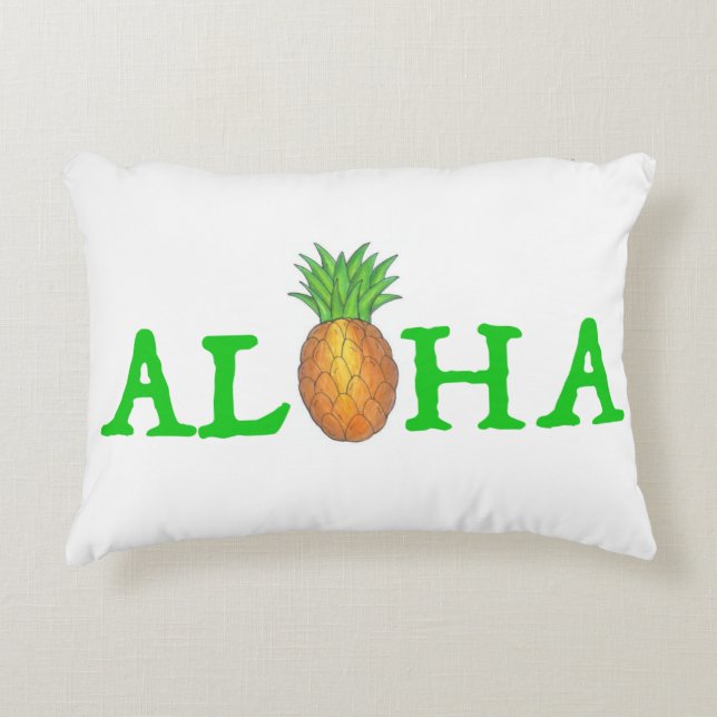 ALOHA Tropisch eiland Hawaïaanse ananas Hawaï Decoratief Kussen (Voorkant)