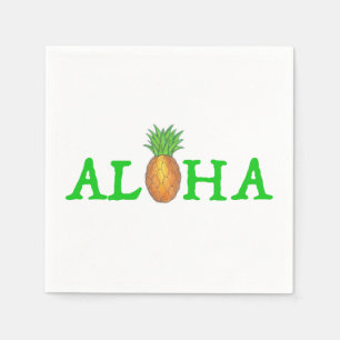 ALOHA Tropisch eiland Hawaïaanse ananas Luau Servetten