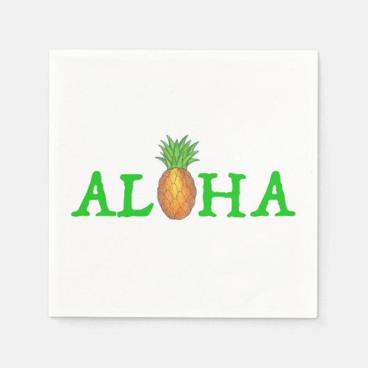 ALOHA Tropisch eiland Hawaïaanse ananas Luau Servetten (Voorkant)
