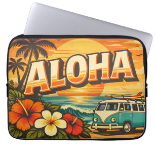 Aloha Tropisch Eiland Zonsondergang Kunstwerk Laptop Sleeve