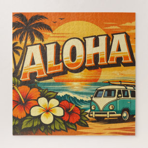 Aloha Tropisch Eiland Zonsondergang Kunstwerk Legpuzzel