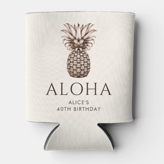 Aloha Tropisch feest met ananas Blikjeskoeler (Voorkant)