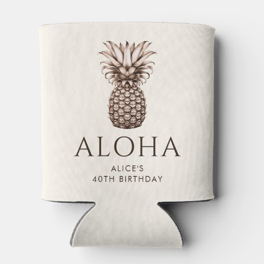 Aloha Tropisch feest met ananas Blikjeskoeler (Achterkant)