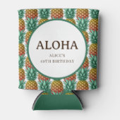 Aloha tropisch feest met ananas blikjeskoeler (Voorkant)