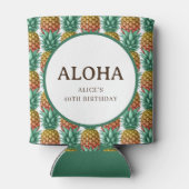 Aloha tropisch feest met ananas blikjeskoeler (Achterkant)