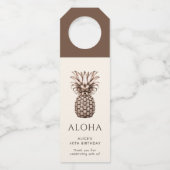 Aloha tropisch feest met  ananas flessenhanger (Voorkant)
