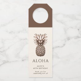 Aloha tropisch feest met ananas flessenhanger